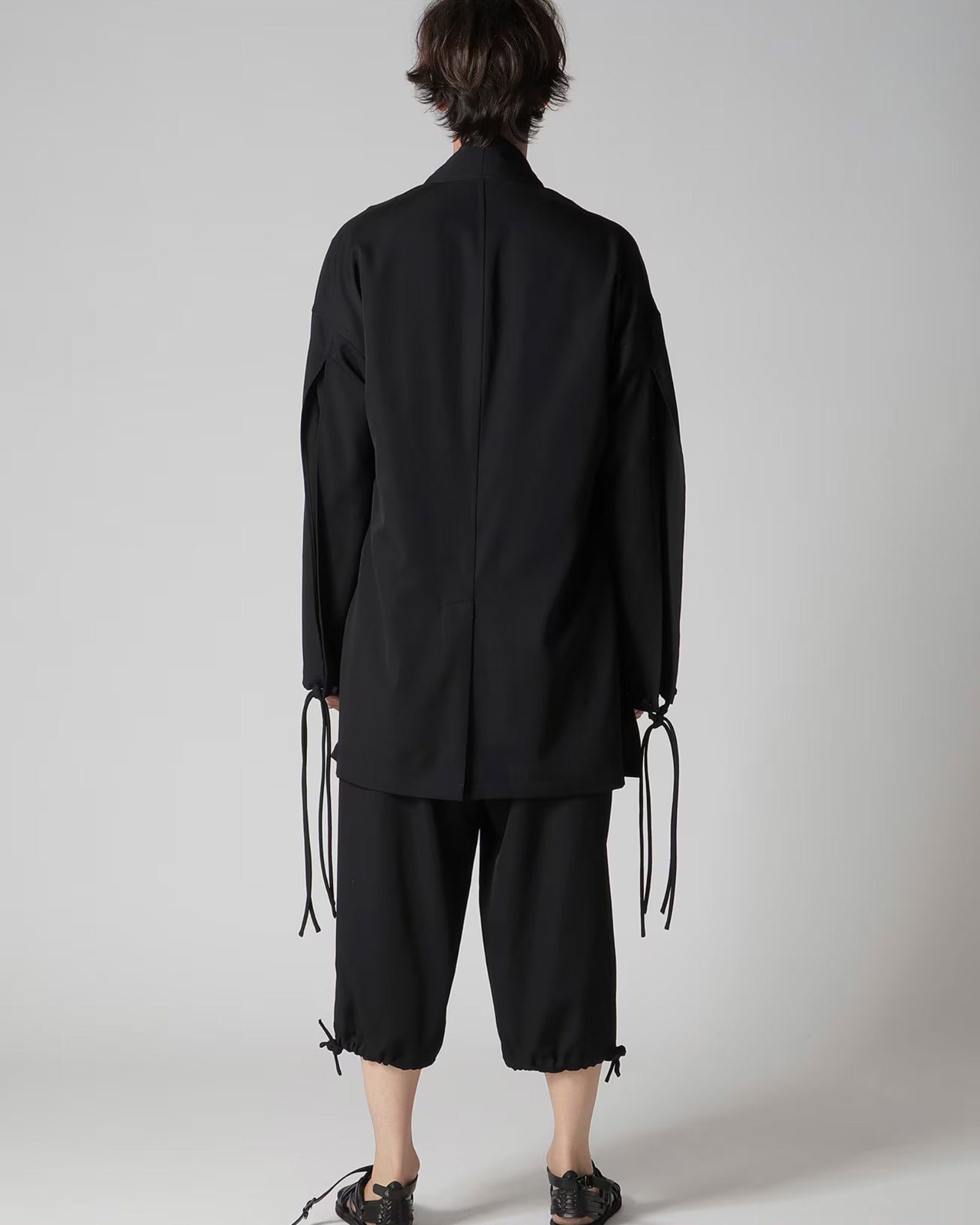Yohji Yamamoto・Youji Yamamoto -  WOOL GABARDINE CHINA BUTTUN SCARF JACKET