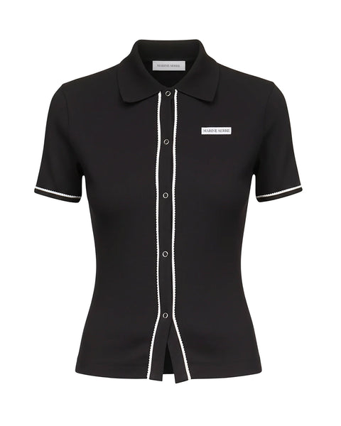 Marine Serre (マリーン・セル) ポロTシャツ 「CUTE 70'S SS POLO T
