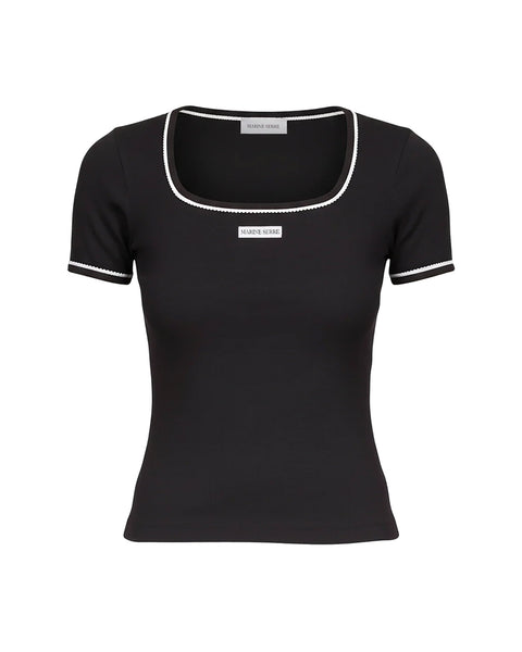 Marine Serre (マリーン・セル) SS26 CUTE 70'S SS SQUARENECK T-SHIRT