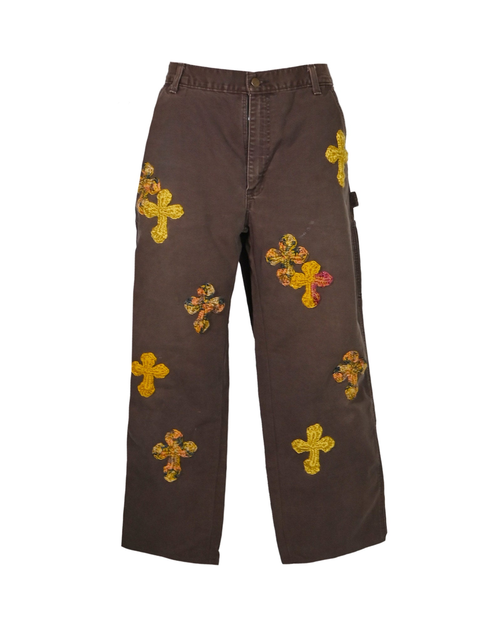Y.A.R.N.・ヤーン - デニムパンツ Y.A.R.N. CARHARTT REMAKED PANTS-11 / BROWN