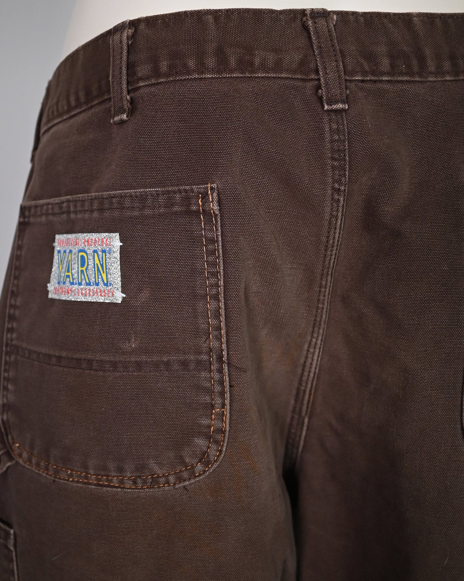 Y.A.R.N.・ヤーン - デニムパンツ Y.A.R.N. CARHARTT REMAKED PANTS-10 / BROWN