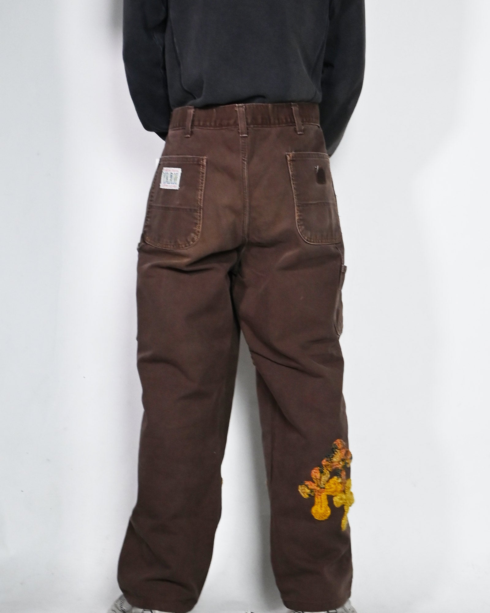 Y.A.R.N.・ヤーン - デニムパンツ Y.A.R.N. CARHARTT REMAKED PANTS-11 / BROWN
