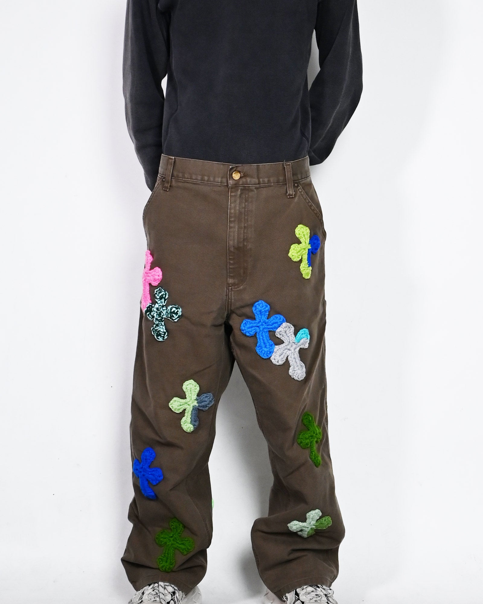 Y.A.R.N.・ヤーン - デニムパンツ Y.A.R.N. CARHARTT REMAKED PANTS-10 / BROWN