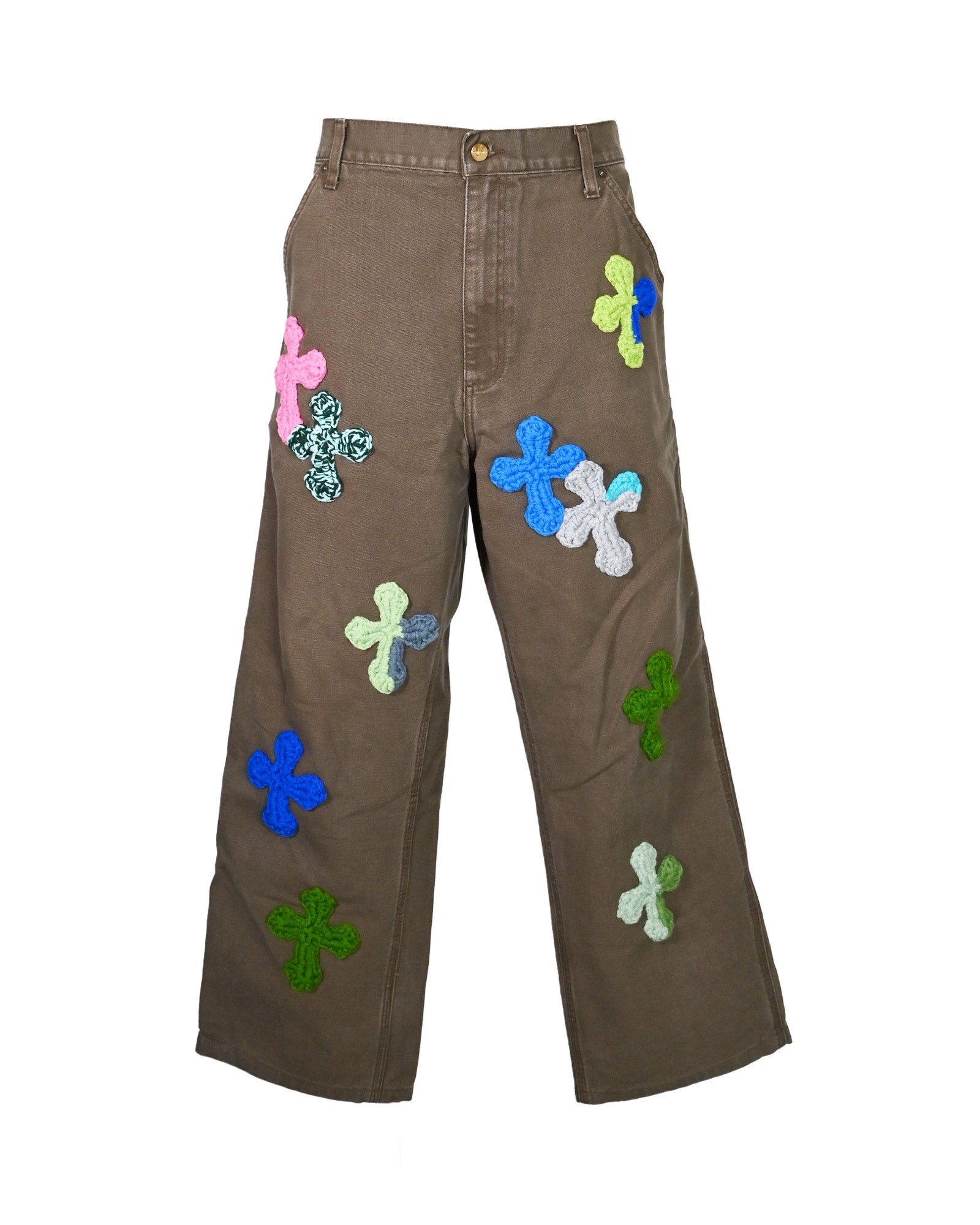 Y.A.R.N.・ヤーン - デニムパンツ Y.A.R.N. CARHARTT REMAKED PANTS-10 / BROWN