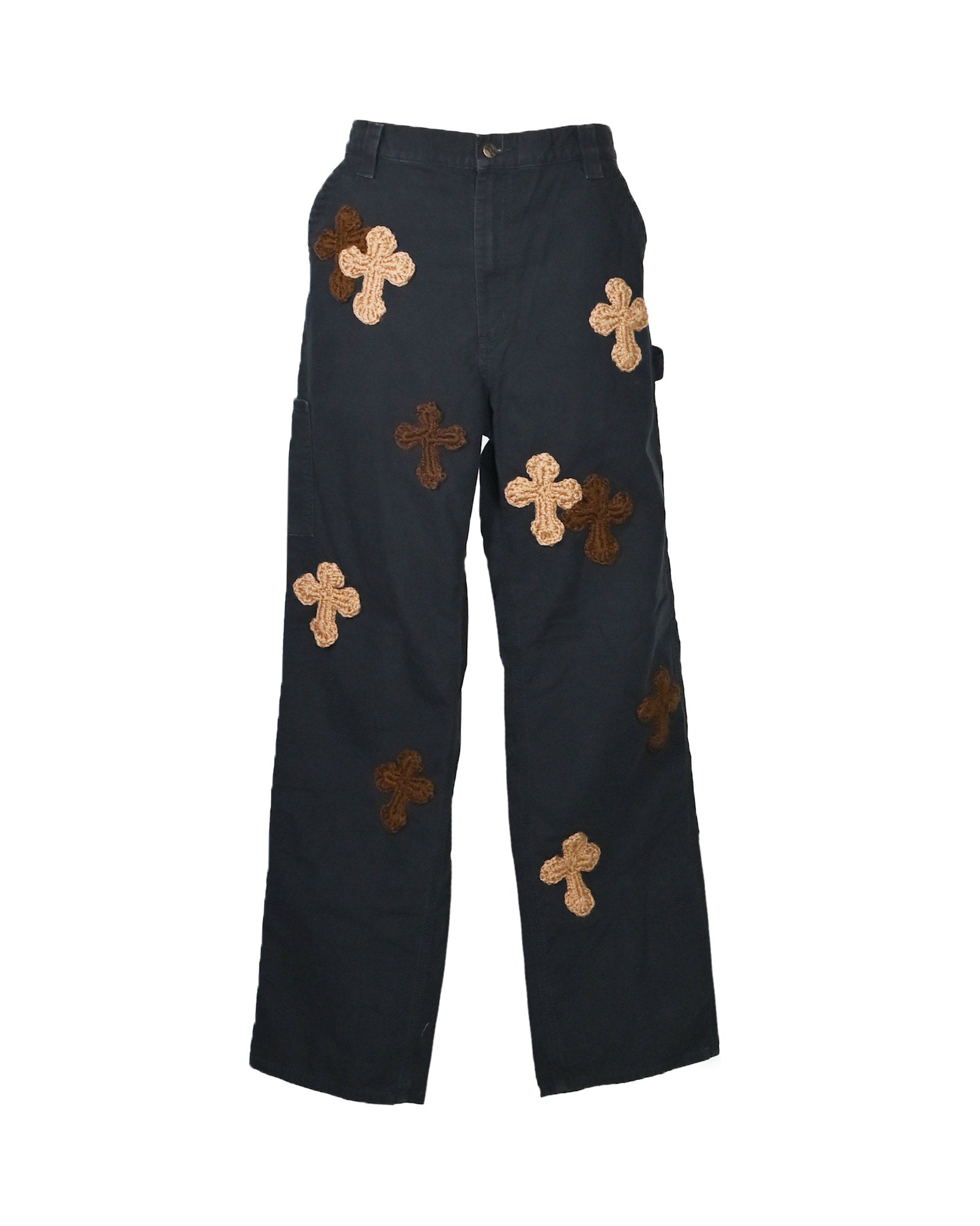 Y.A.R.N.・ヤーン - デニムパンツ Y.A.R.N. CARHARTT REMAKED PANTS-2 / BLACK