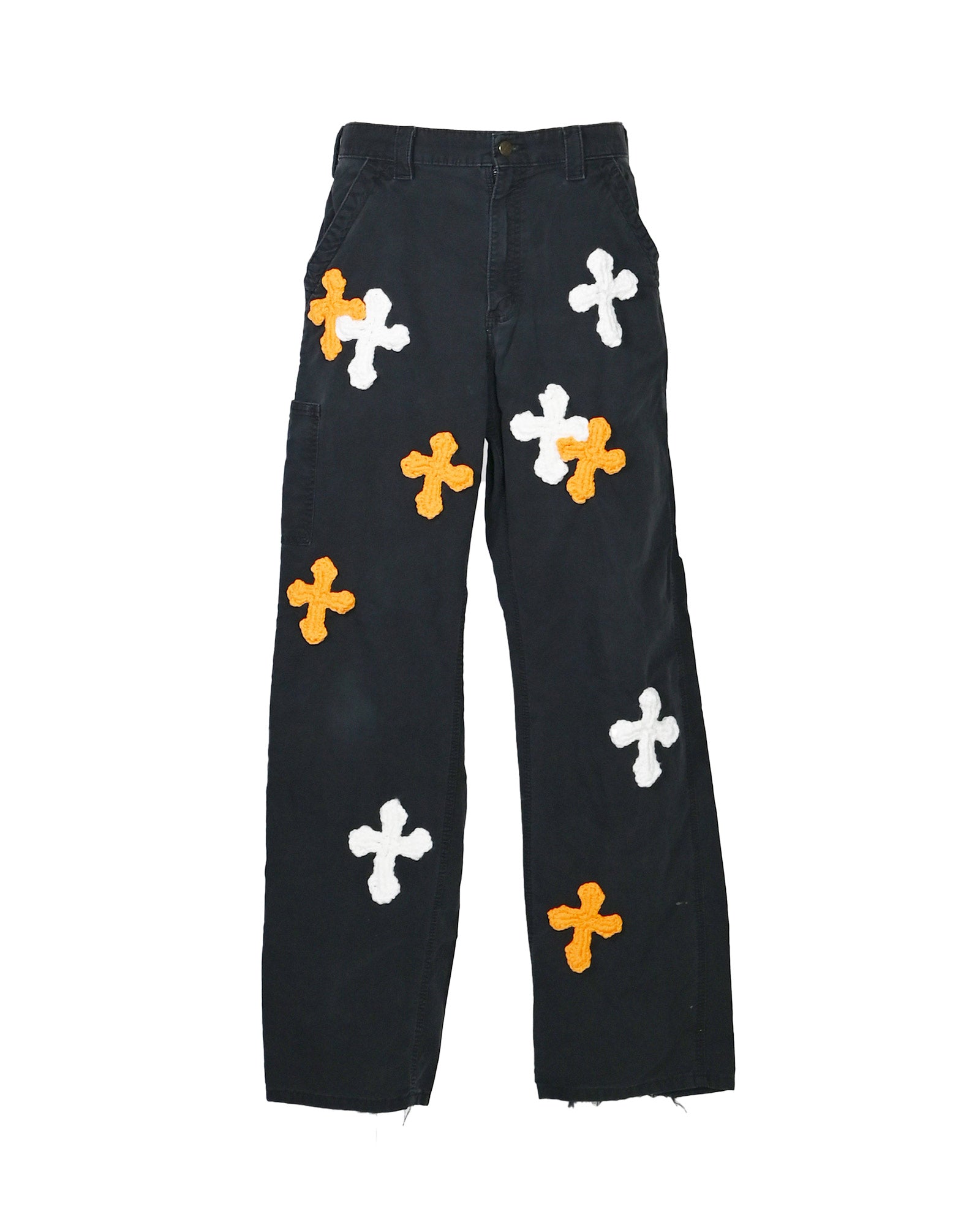Y.A.R.N.・ヤーン - デニムパンツ Y.A.R.N. CARHARTT REMAKED PANTS-3 / BLACK