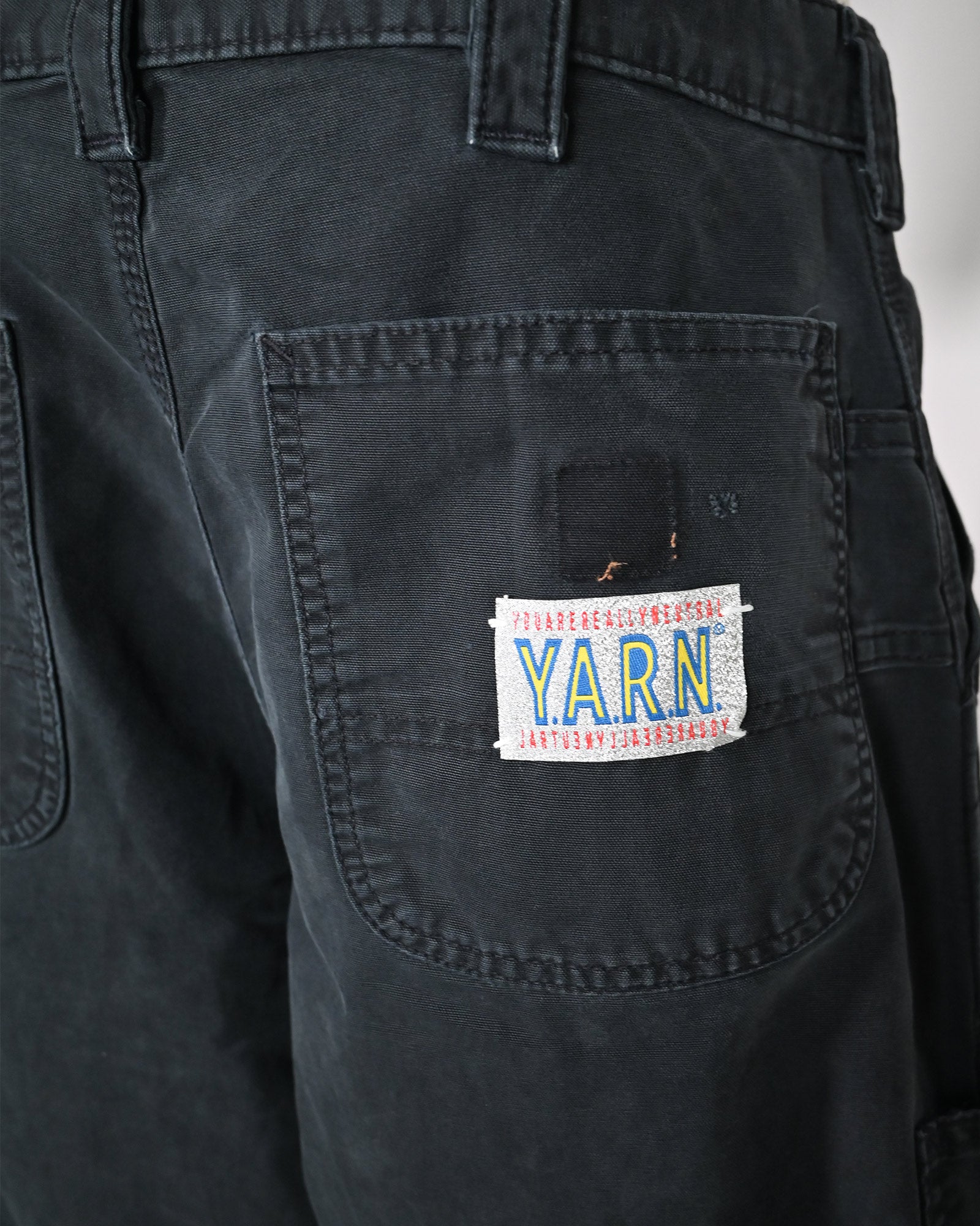 Y.A.R.N.・ヤーン - デニムパンツ Y.A.R.N. CARHARTT REMAKED PANTS-3 / BLACK
