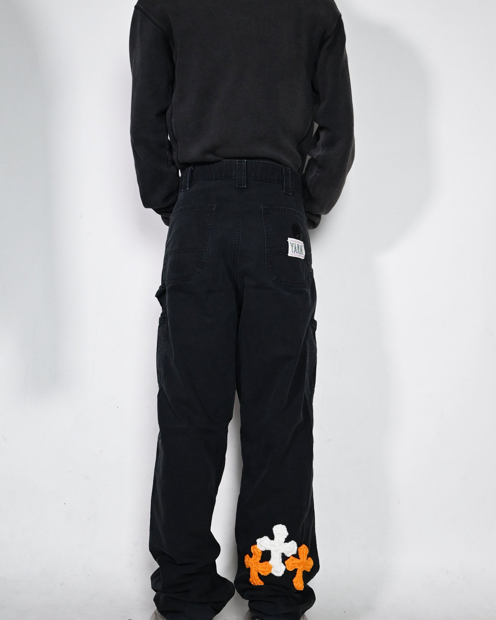 Y.A.R.N.・ヤーン - デニムパンツ Y.A.R.N. CARHARTT REMAKED PANTS-3 / BLACK