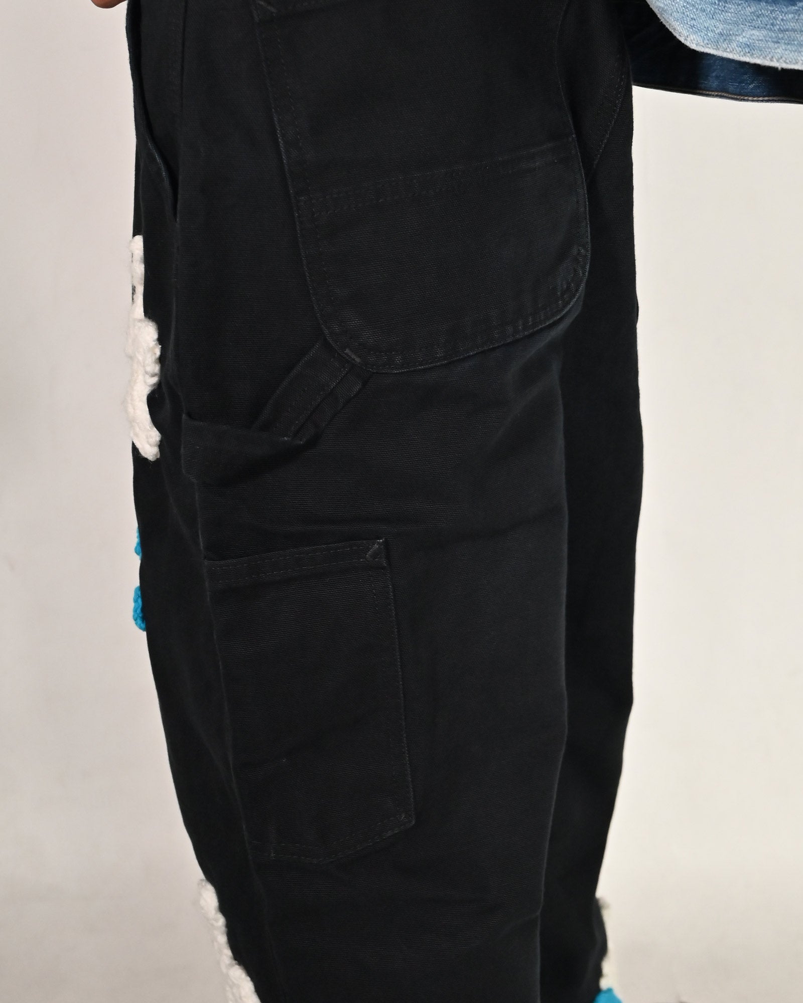 Y.A.R.N.・ヤーン - デニムパンツ Y.A.R.N. CARHARTT REMAKED PANTS-4 / BLACK