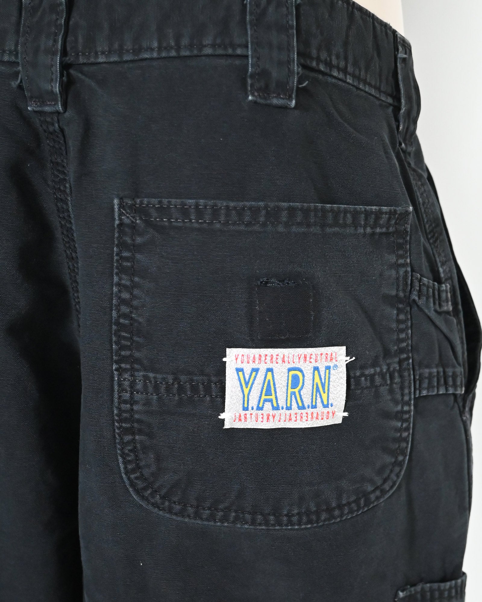 Y.A.R.N.・ヤーン - デニムパンツ Y.A.R.N. CARHARTT REMAKED PANTS-5 / BLACK