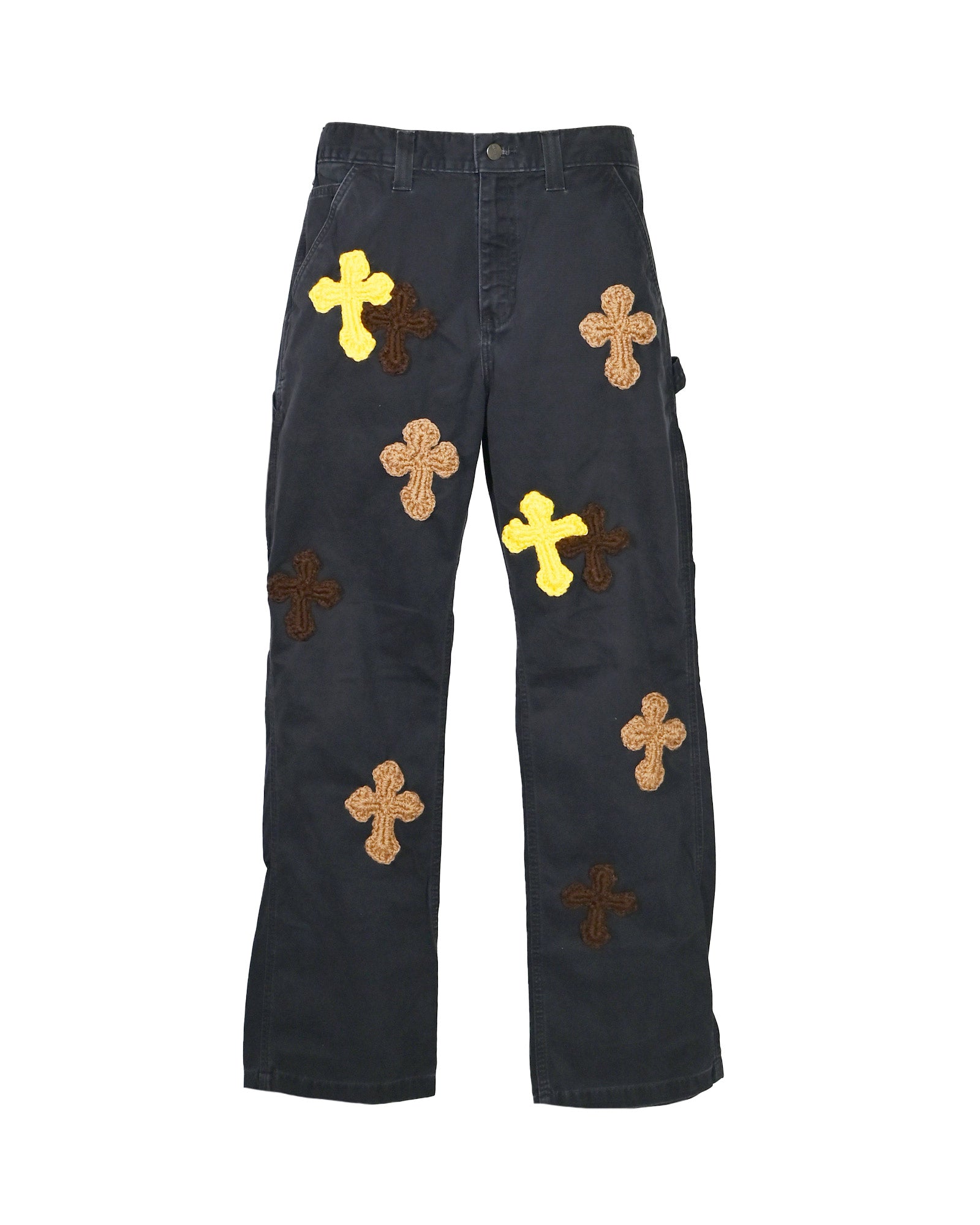 Y.A.R.N.・ヤーン - デニムパンツ Y.A.R.N. CARHARTT REMAKED PANTS-6 / BLACK