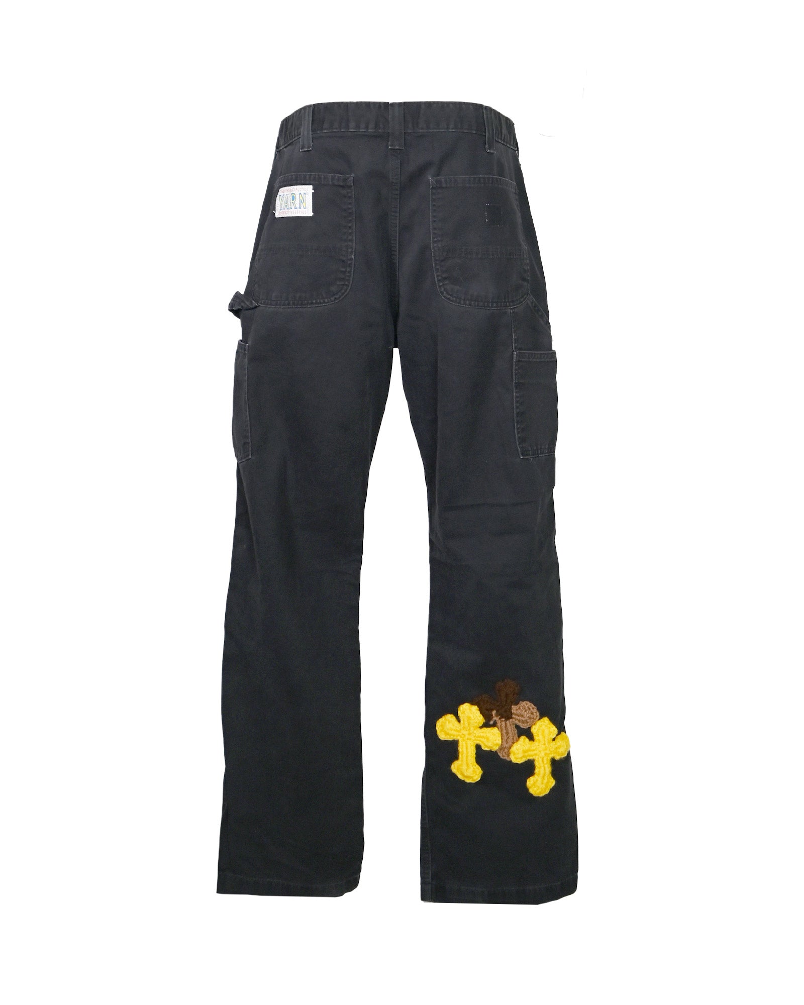 Y.A.R.N.・ヤーン - デニムパンツ Y.A.R.N. CARHARTT REMAKED PANTS-6 / BLACK
