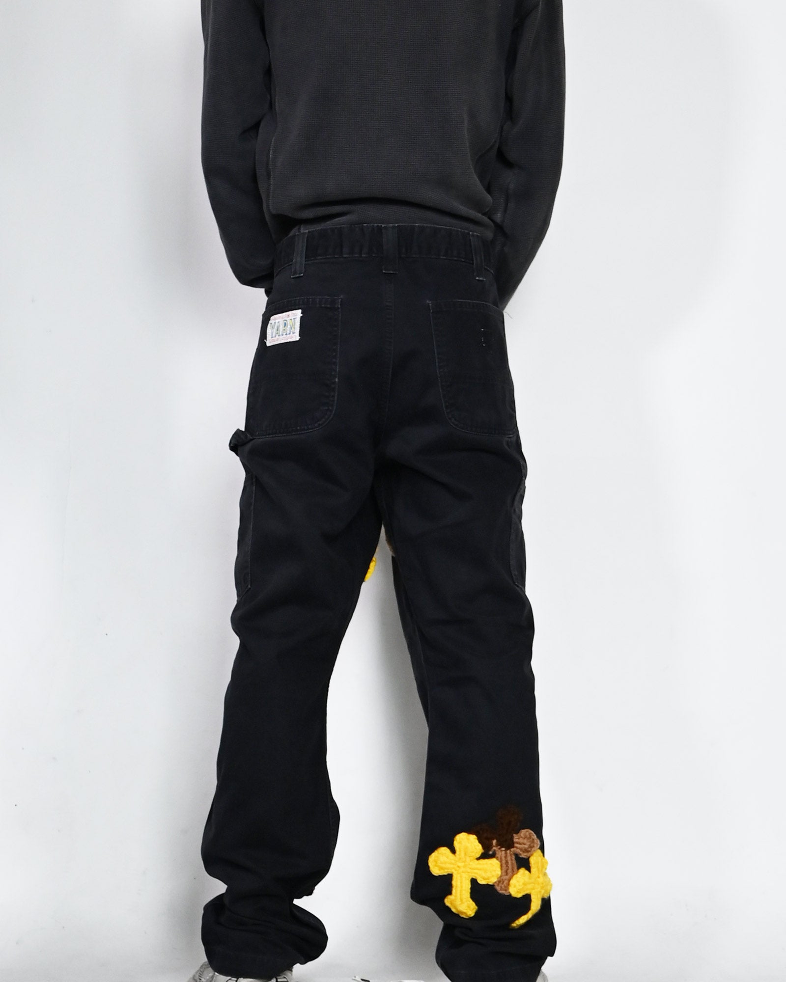 Y.A.R.N.・ヤーン - デニムパンツ Y.A.R.N. CARHARTT REMAKED PANTS-6 / BLACK