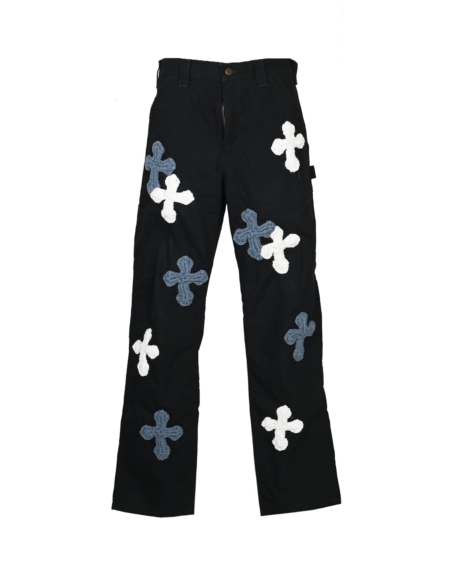 Y.A.R.N.・ヤーン - デニムパンツ Y.A.R.N. CARHARTT REMAKED PANTS-7 / BLACK