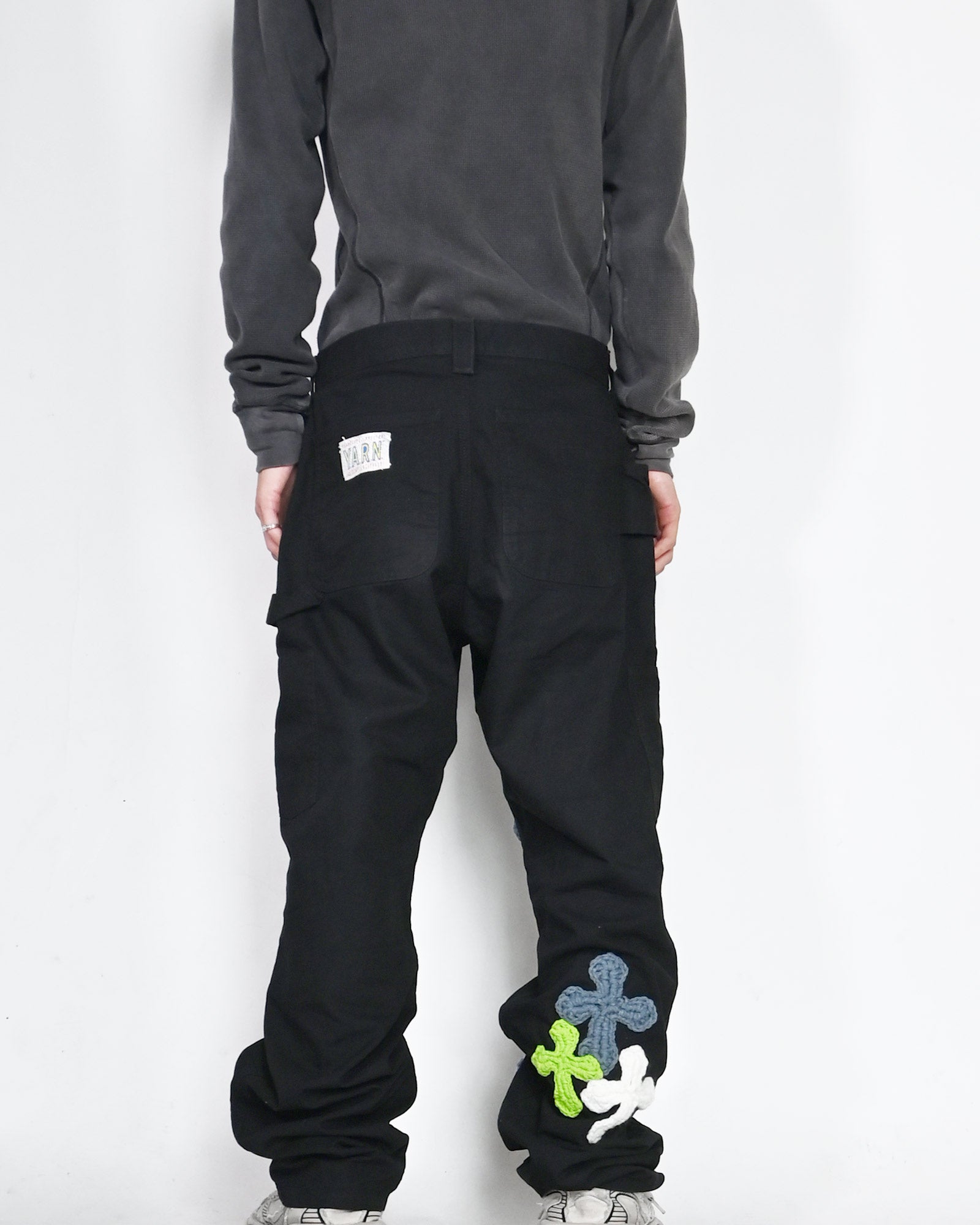 Y.A.R.N.・ヤーン - デニムパンツ Y.A.R.N. CARHARTT REMAKED PANTS-7 / BLACK