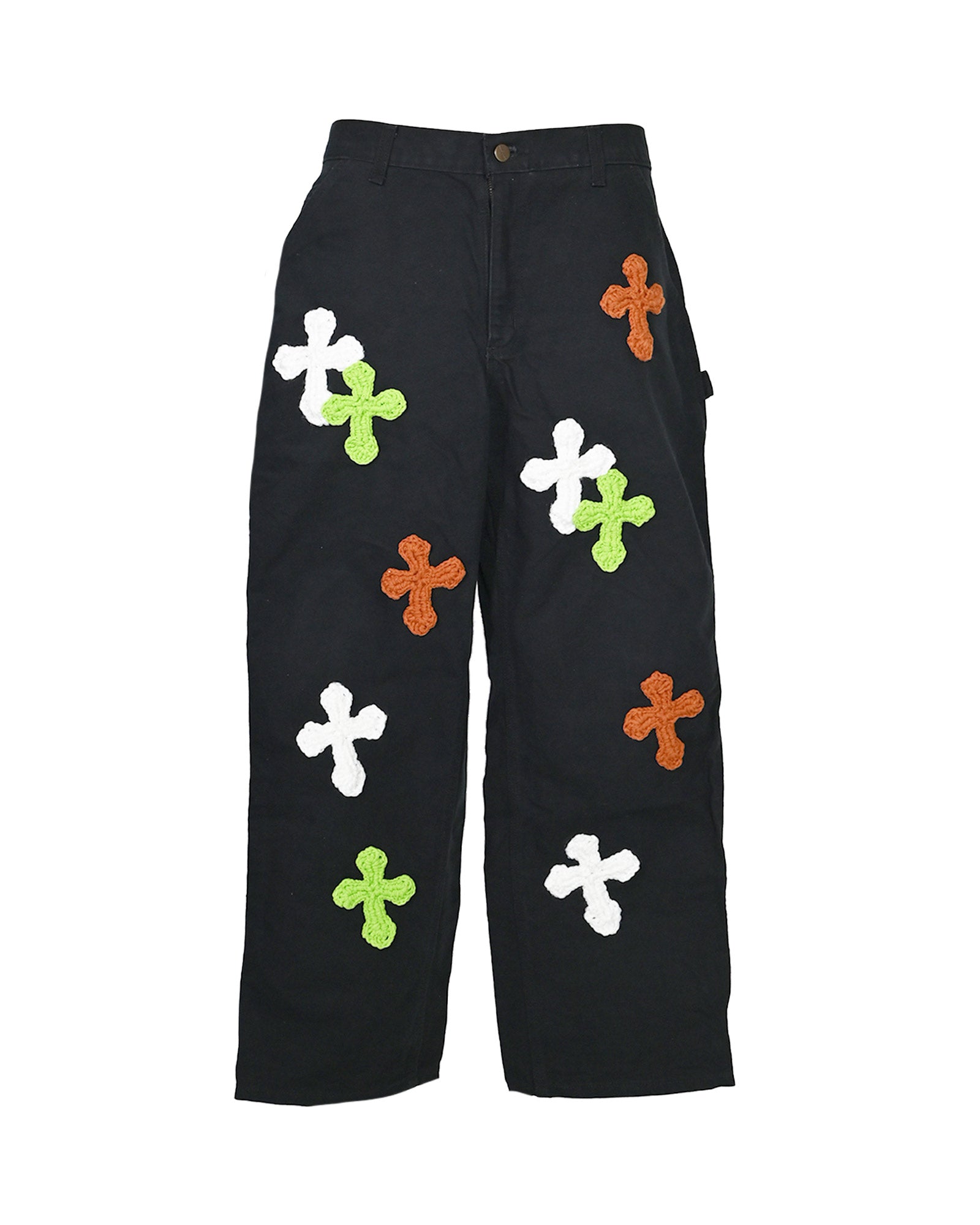 Y.A.R.N.・ヤーン - デニムパンツ Y.A.R.N. CARHARTT REMAKED PANTS-8 / BLACK