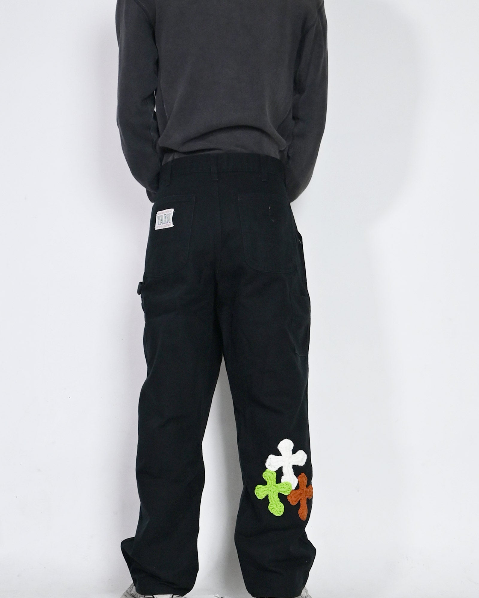 Y.A.R.N.・ヤーン - デニムパンツ Y.A.R.N. CARHARTT REMAKED PANTS-8 / BLACK