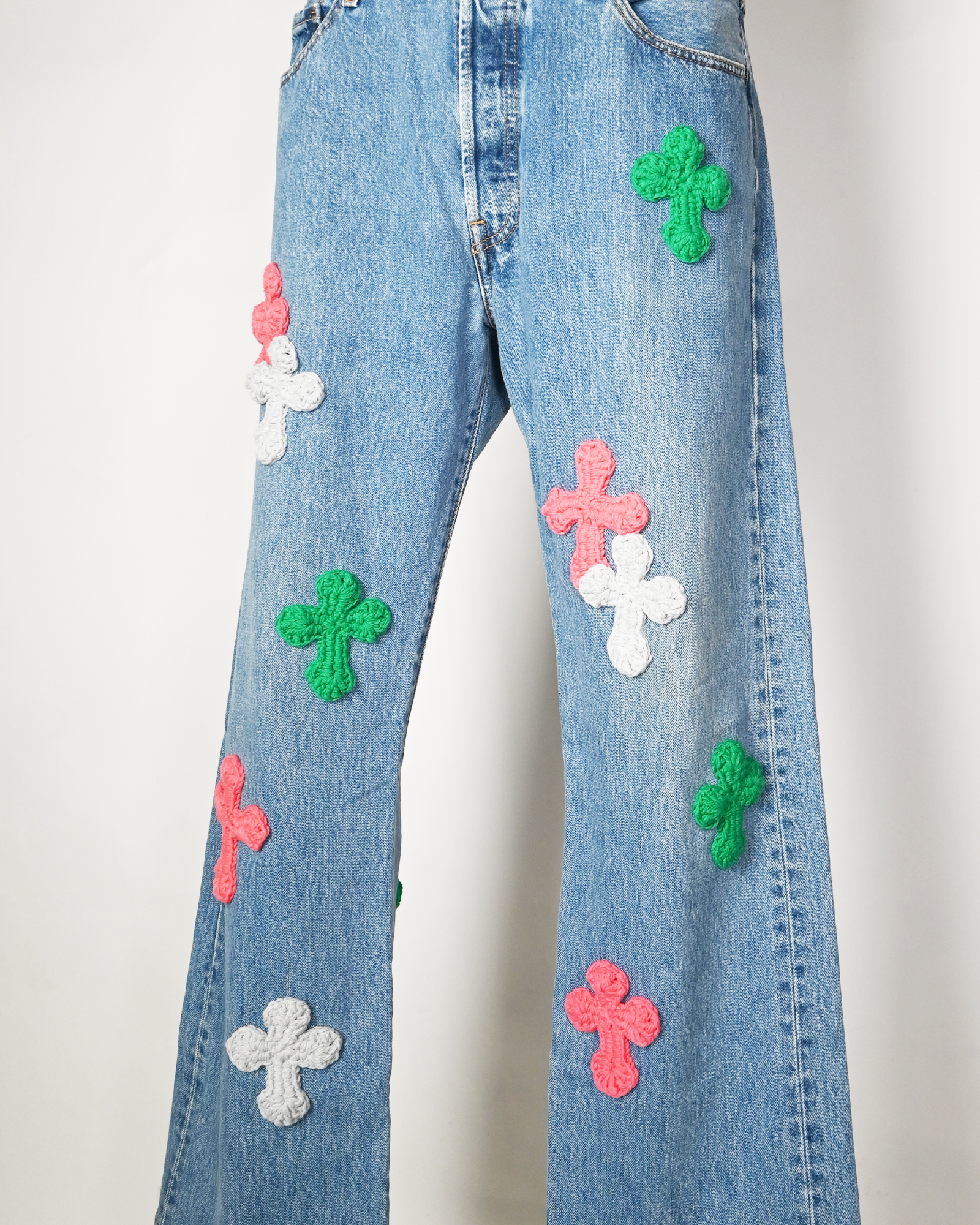 Y.A.R.N.・ヤーン - デニムパンツ Y.A.R.N. STRAIGHT DENIM AW-5 (W35) / MULTI