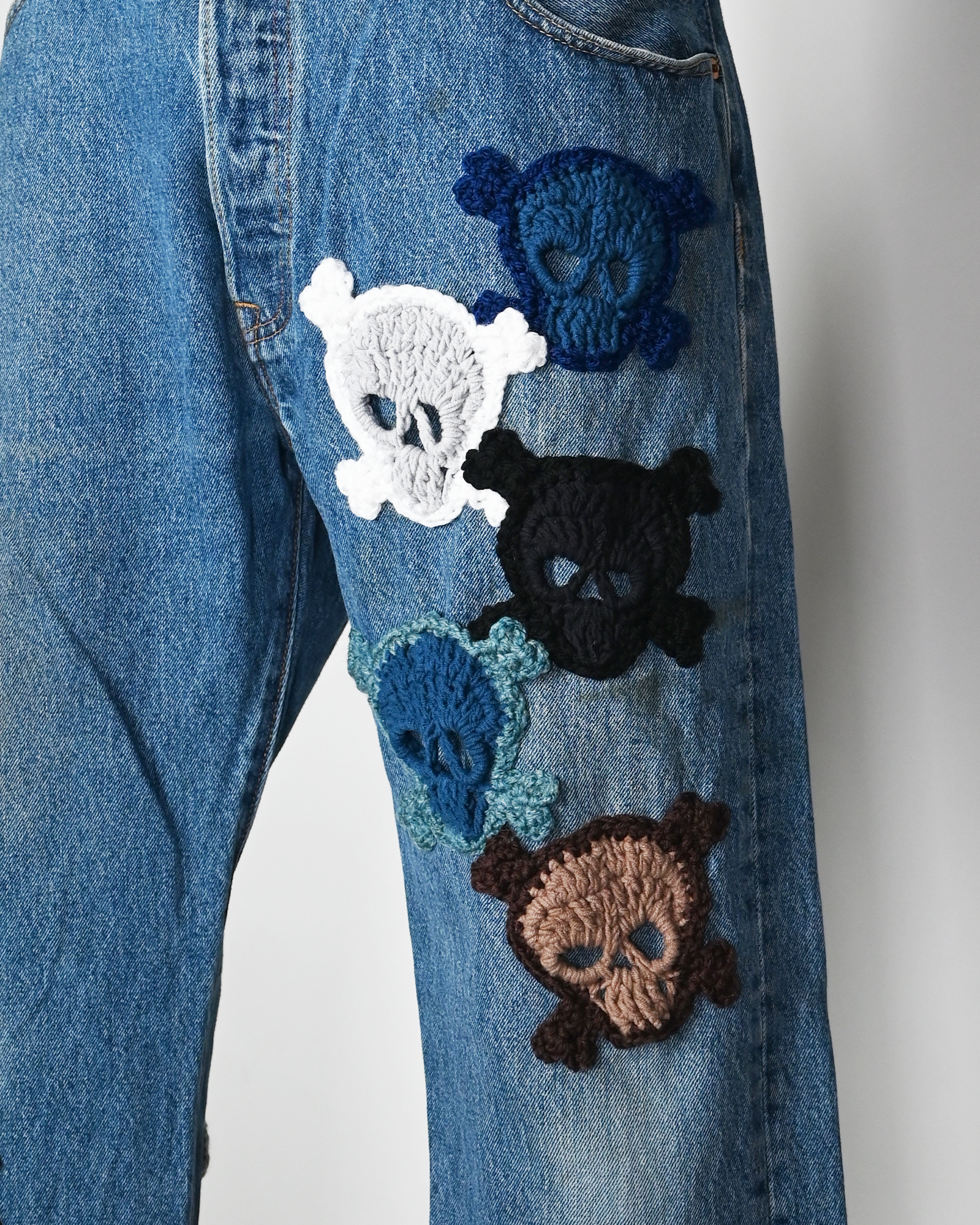 Y.A.R.N.・ヤーン - デニムパンツ Y.A.R.N. SKULL DENIM-2 (W36) / MULTI