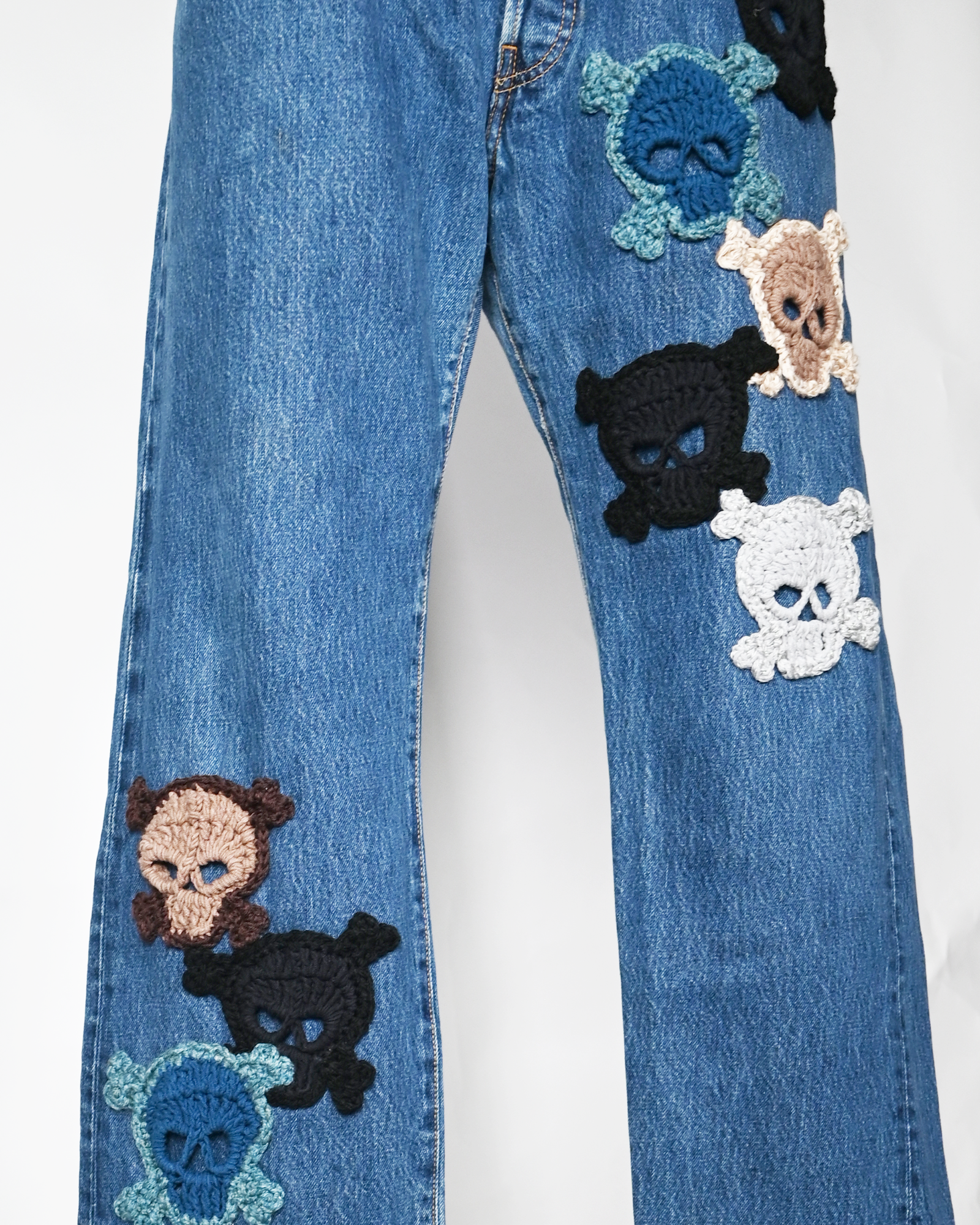Y.A.R.N.・ヤーン - デニムパンツ Y.A.R.N. SKULL DENIM-3 (W36) / MULTI