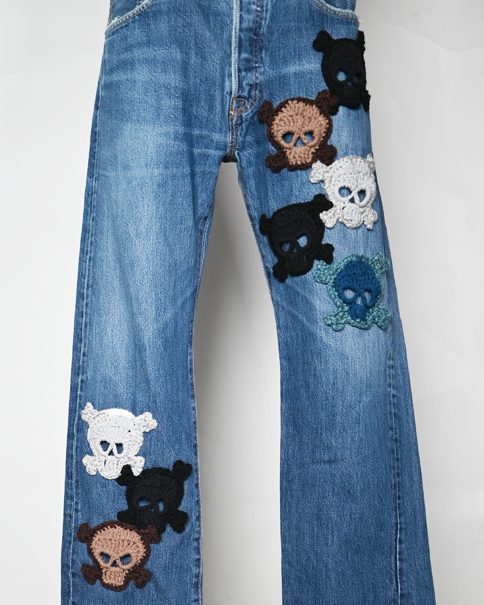 Y.A.R.N.・ヤーン - デニムパンツ Y.A.R.N. SKULL DENIM-4 (W36) / MULTI