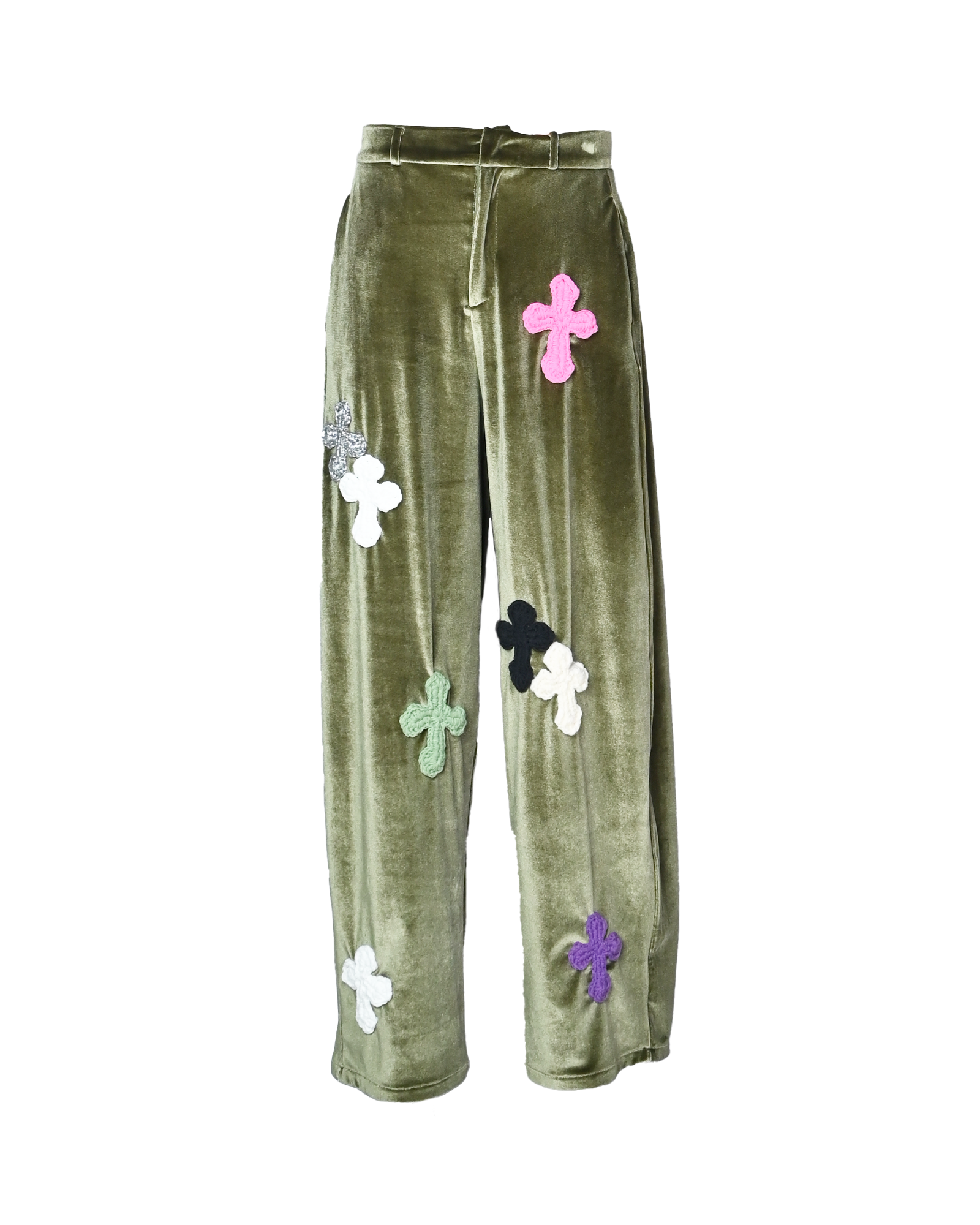 Y.A.R.N.・ヤーン - その他パンツ Y.A.R.N. VELOUR PANTS-7 / KHAKI