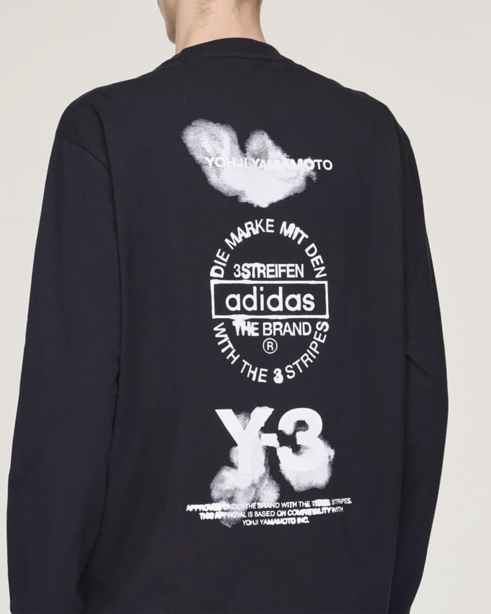 Y-3・weissly -  U Y3 GRAPHIC LONG SLV TEE / BLACK