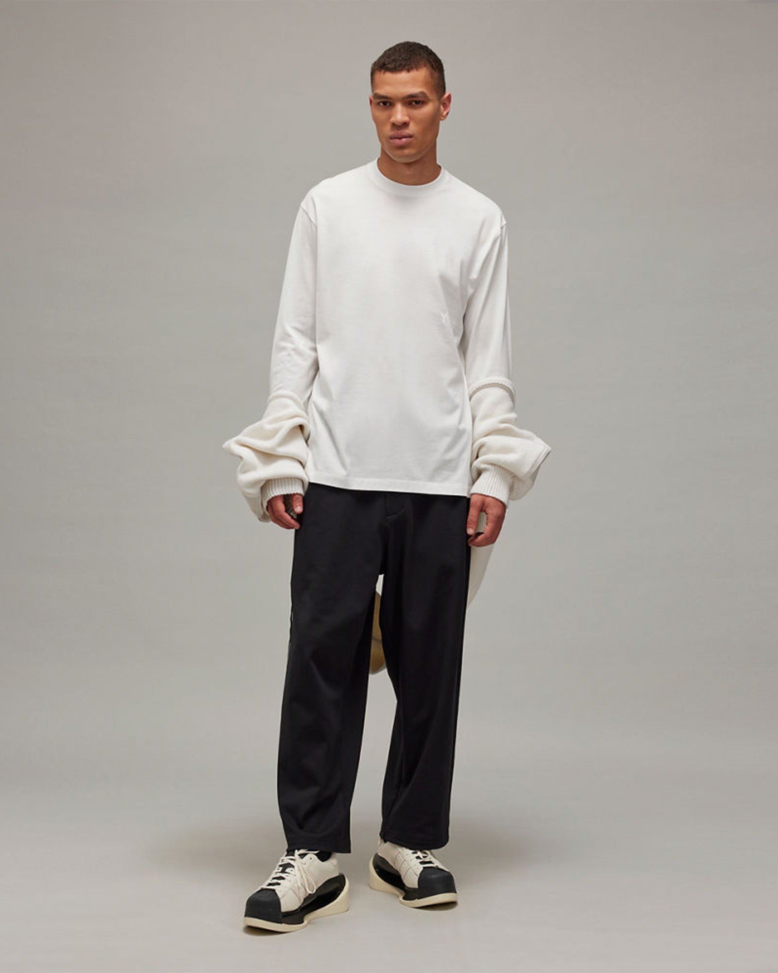 Y-3・weissly -  U Y3 RELAXED LS TEE / WHITE