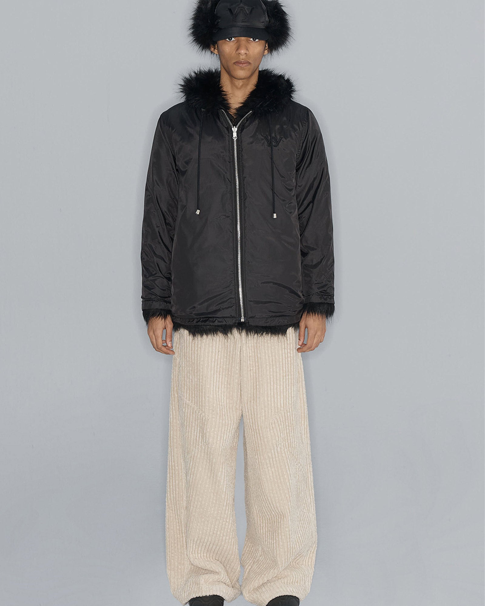 OPEN YY・オープン ワイワイ - キャップ FAUX FUR EARFLAP CAP / BLACK