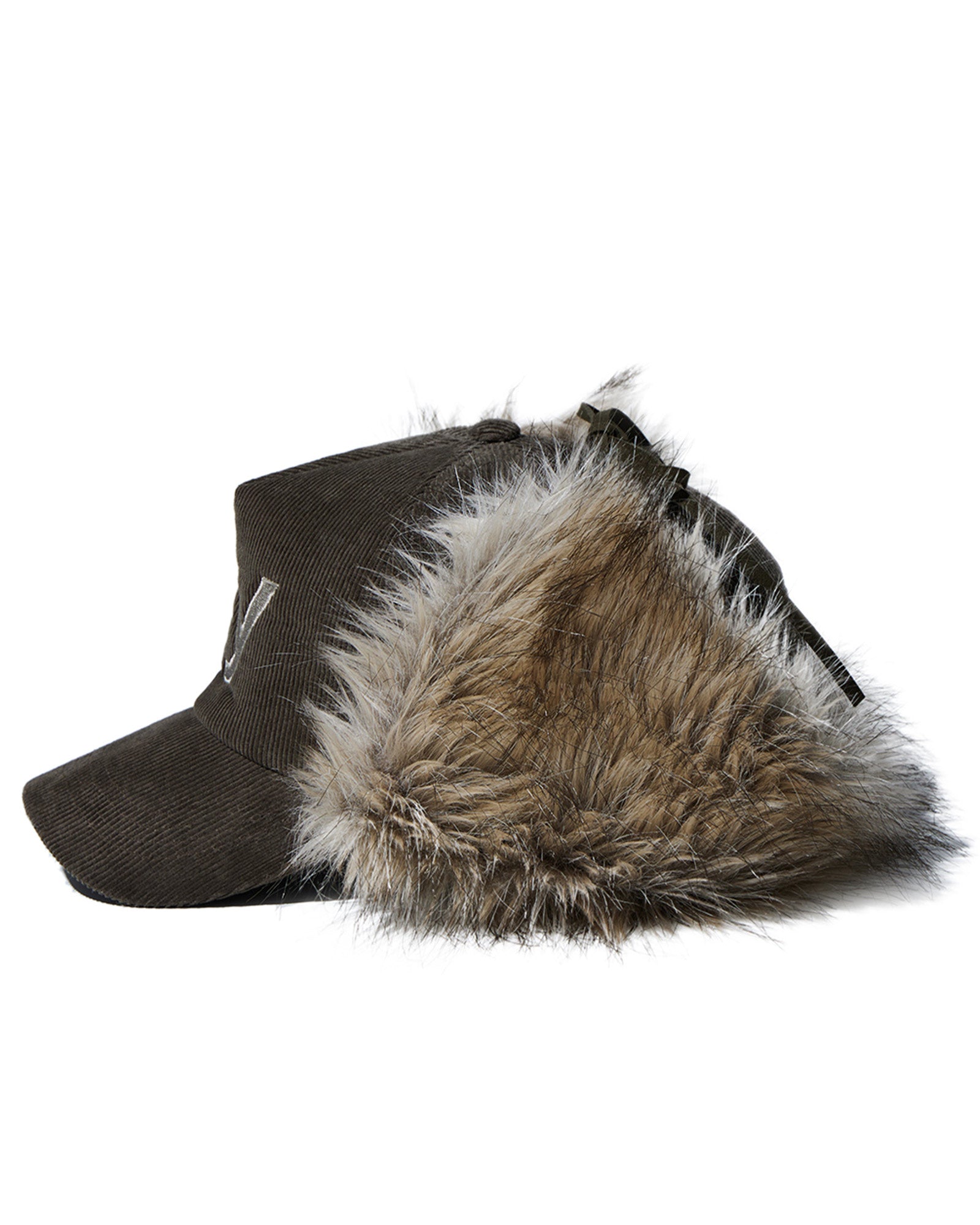 OPEN YY・オープン ワイワイ - キャップ FAUX FUR CORDUROY EARFLAP CAP / KHAKI