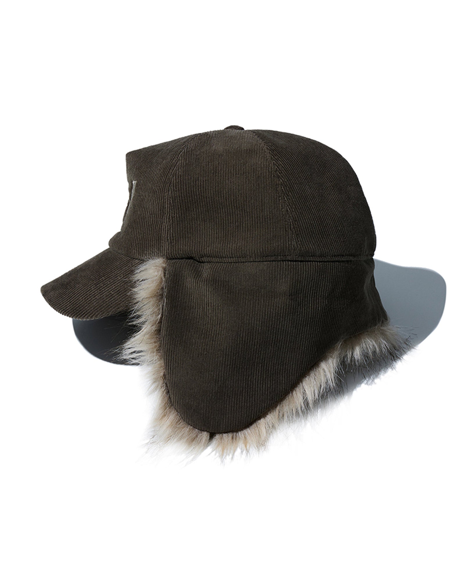 OPEN YY・オープン ワイワイ - キャップ FAUX FUR CORDUROY EARFLAP CAP / KHAKI