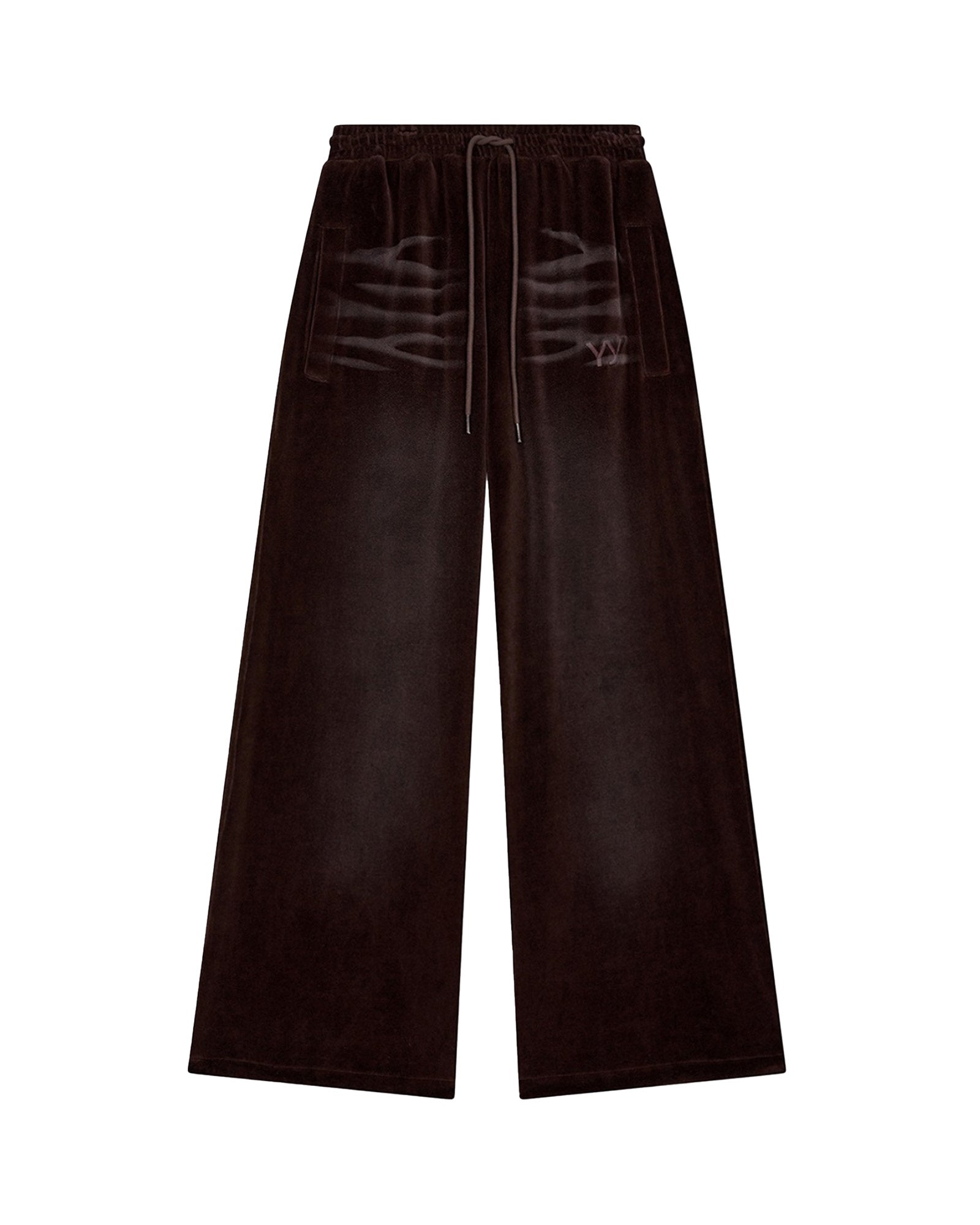 VELOUR WIDE SWEATPANTS / BROWN