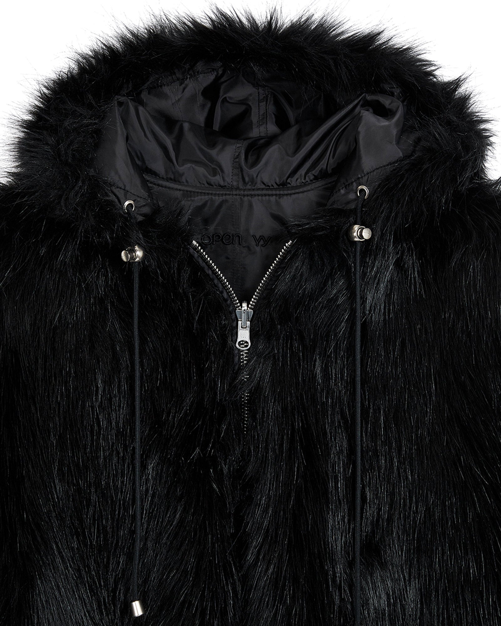 OPEN YY・オープン ワイワイ - ジャケット REVERSIBLE FAUX FUR HOOD JACKET / BLACK