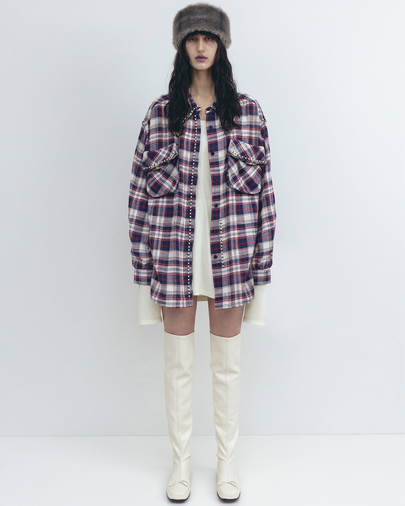 OPEN YY・オープン ワイワイ - シャツ BEADED POCKET SHIRT / CHECKERED RED