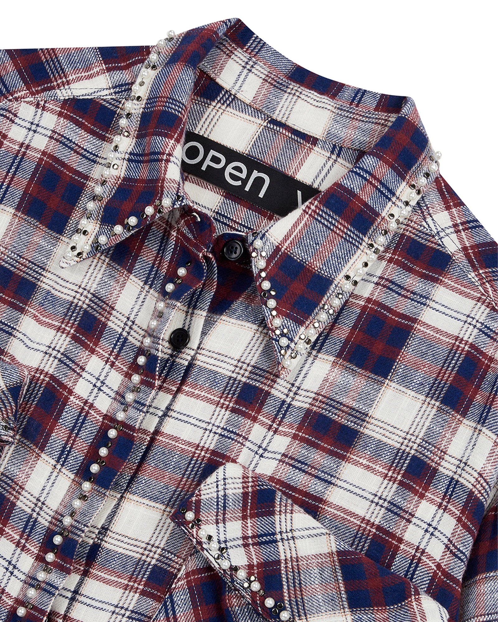 OPEN YY・オープン ワイワイ - シャツ BEADED POCKET SHIRT / CHECKERED RED