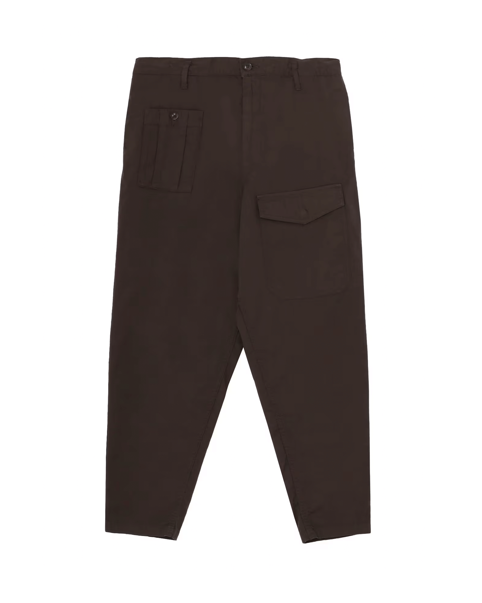 BLACK SCANDAL OXFORD NO-TUCK WAIST STRING WORK PANTS / DARK BROWN