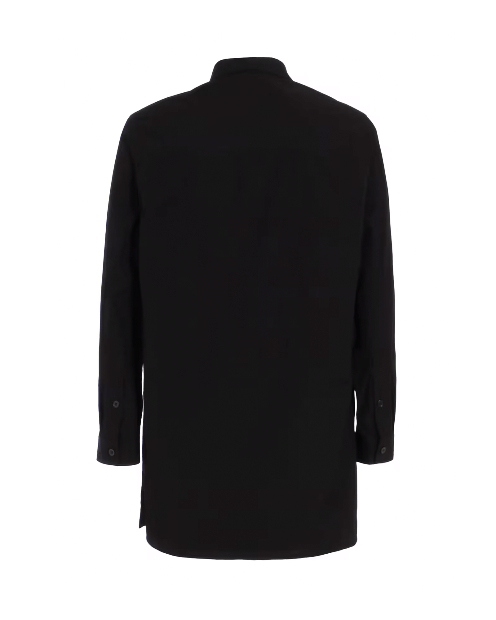 Yohji Yamamoto × CHAIN STITCH BROAD OPEN COLLAR BLOUSE / BLACK