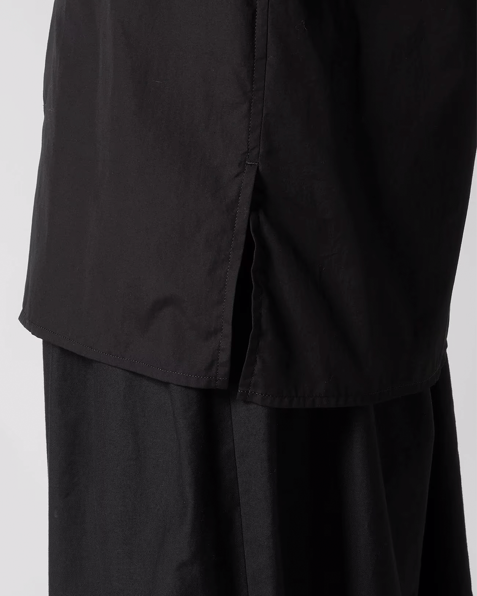 Yohji Yamamoto × CHAIN STITCH BROAD OPEN COLLAR BLOUSE / BLACK