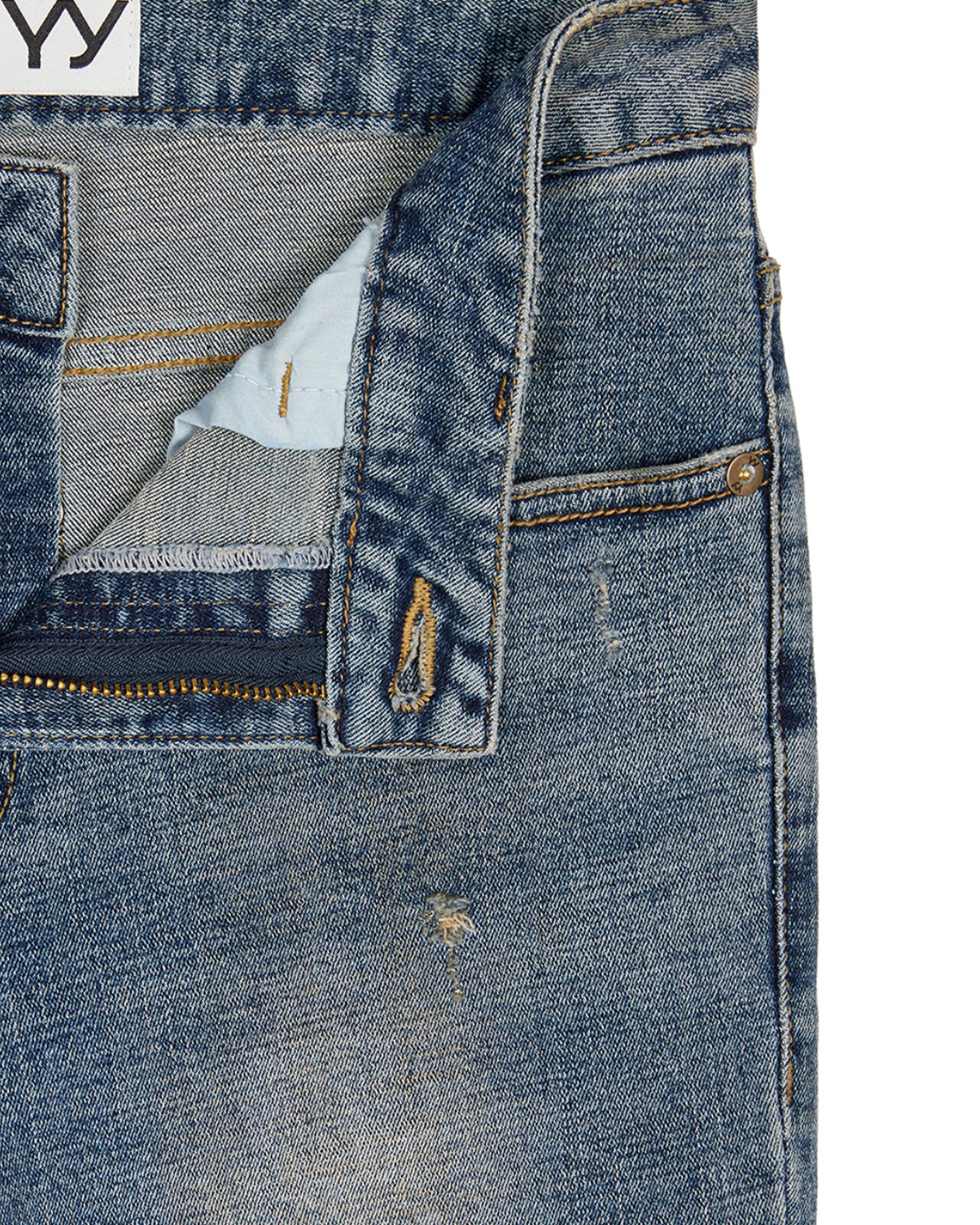 OPEN YY・オープン ワイワイ - デニムパンツ ZIP SLIT SKINNY JEANS / BLUE