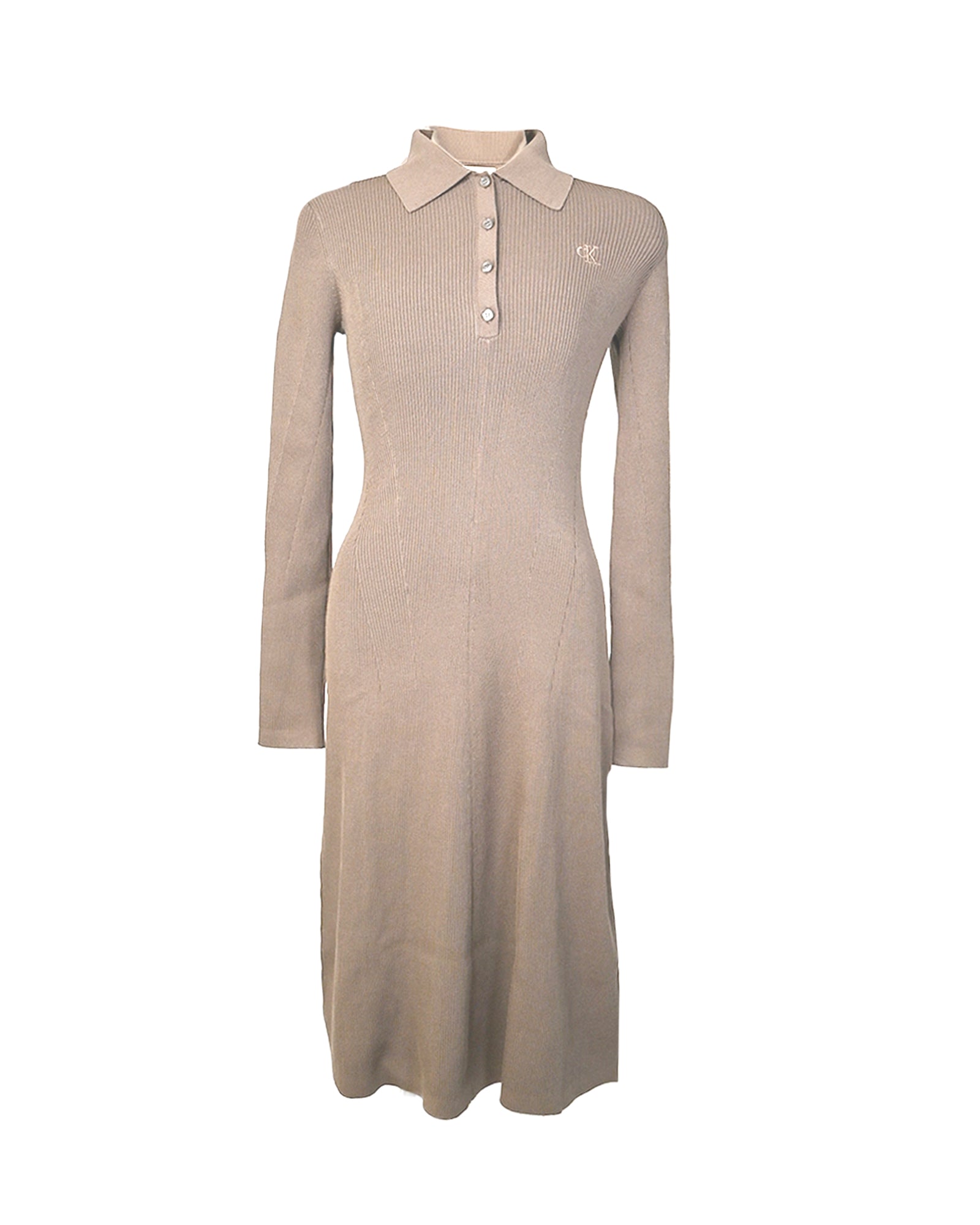 Calvin Klein・カルバン クライン - スカート・ワンピース A-FIT & FLARE MAXI RIB PL DRESS / BROWN