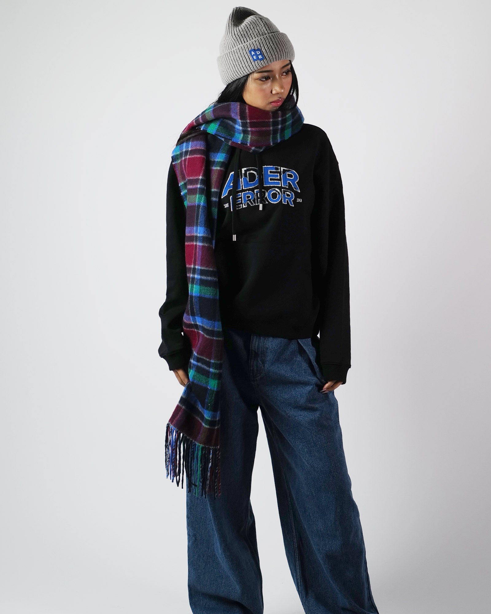 Ader Error・アーダーエラー - ニットキャップ・ビーニー SIG; TRS TAG BEANIE / GREY