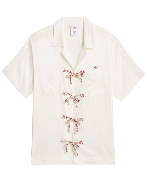 新品M ADIDAS X CLOT ボウリングシャツ ホワイトJP1599 adidas CLOT Bowling Shirt by Edison Chen Cream White JP1599