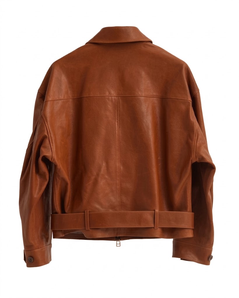 SOSHIOTSUKI・ソウシオオツキ - ジャケット OILED LEATHER BLOUSON / CAMEL
