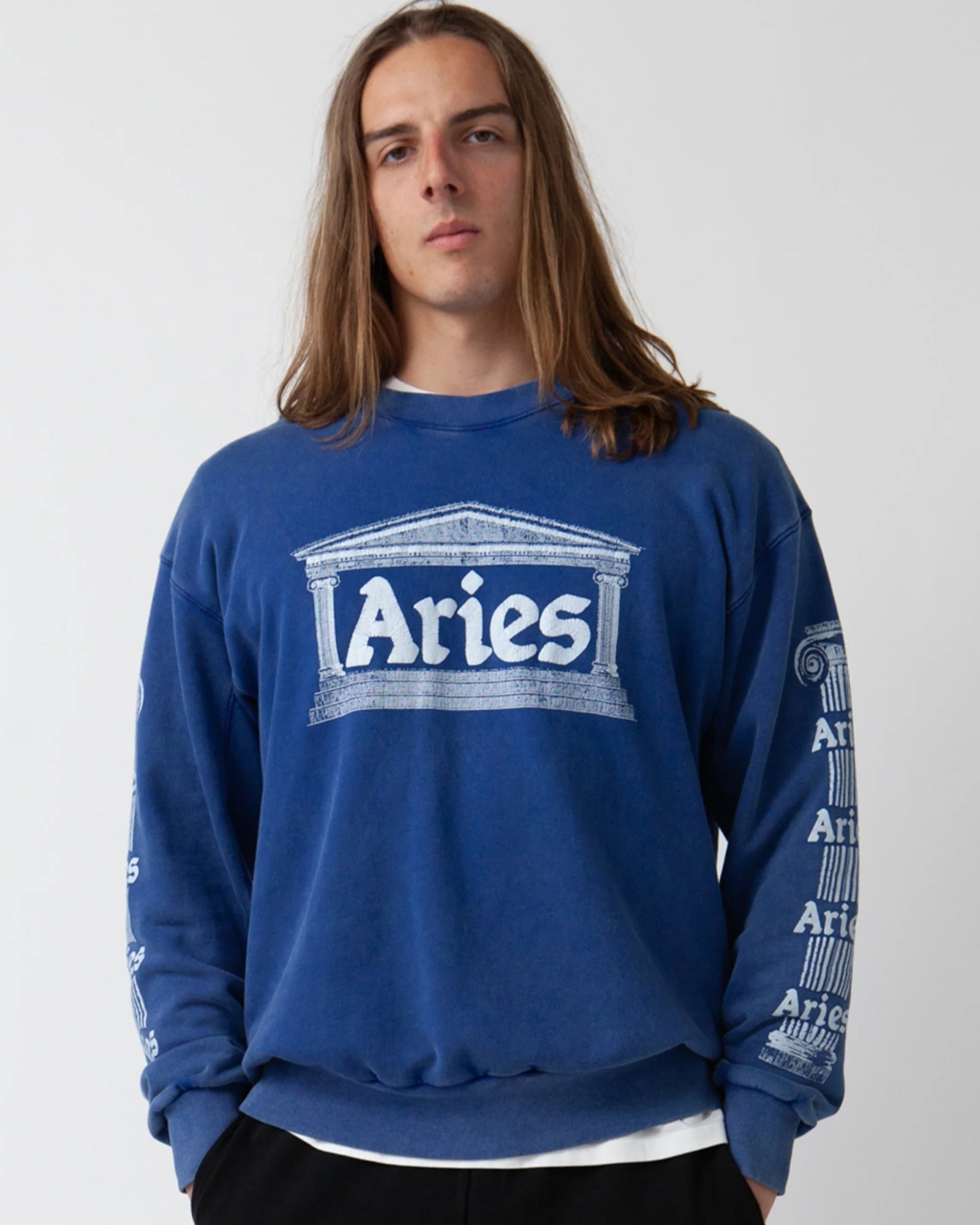 Aries × AGED ANCIENT COLUMN SWEAT / BLUE