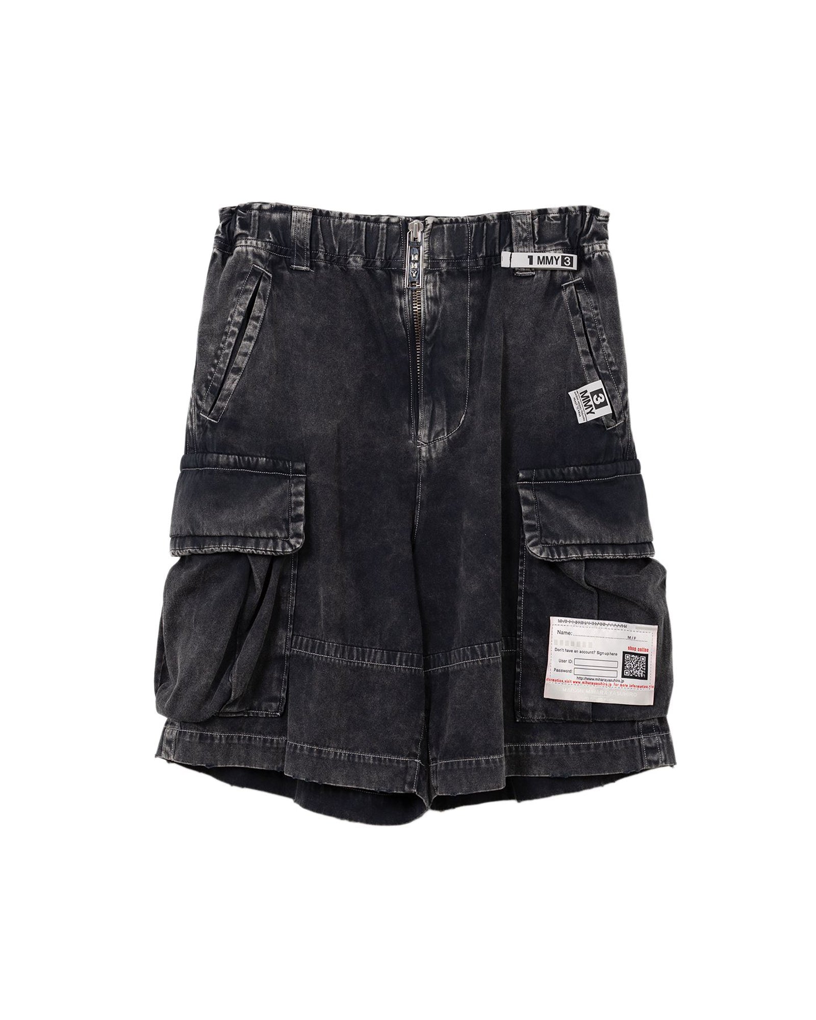 AMATEUR SEWN CARGO SHORTS / BLACK