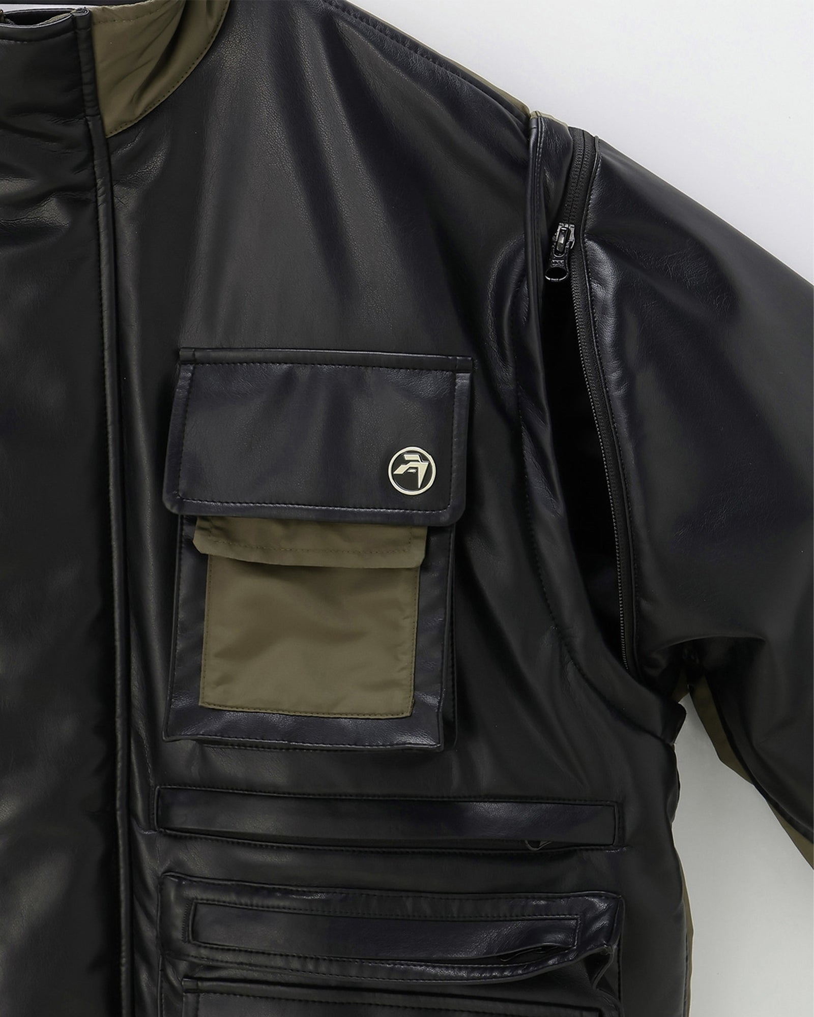 AMBUSH・アンブッシュ - ジャケット FAKE LEATHER BACK NYLON JACKET / BLACK
