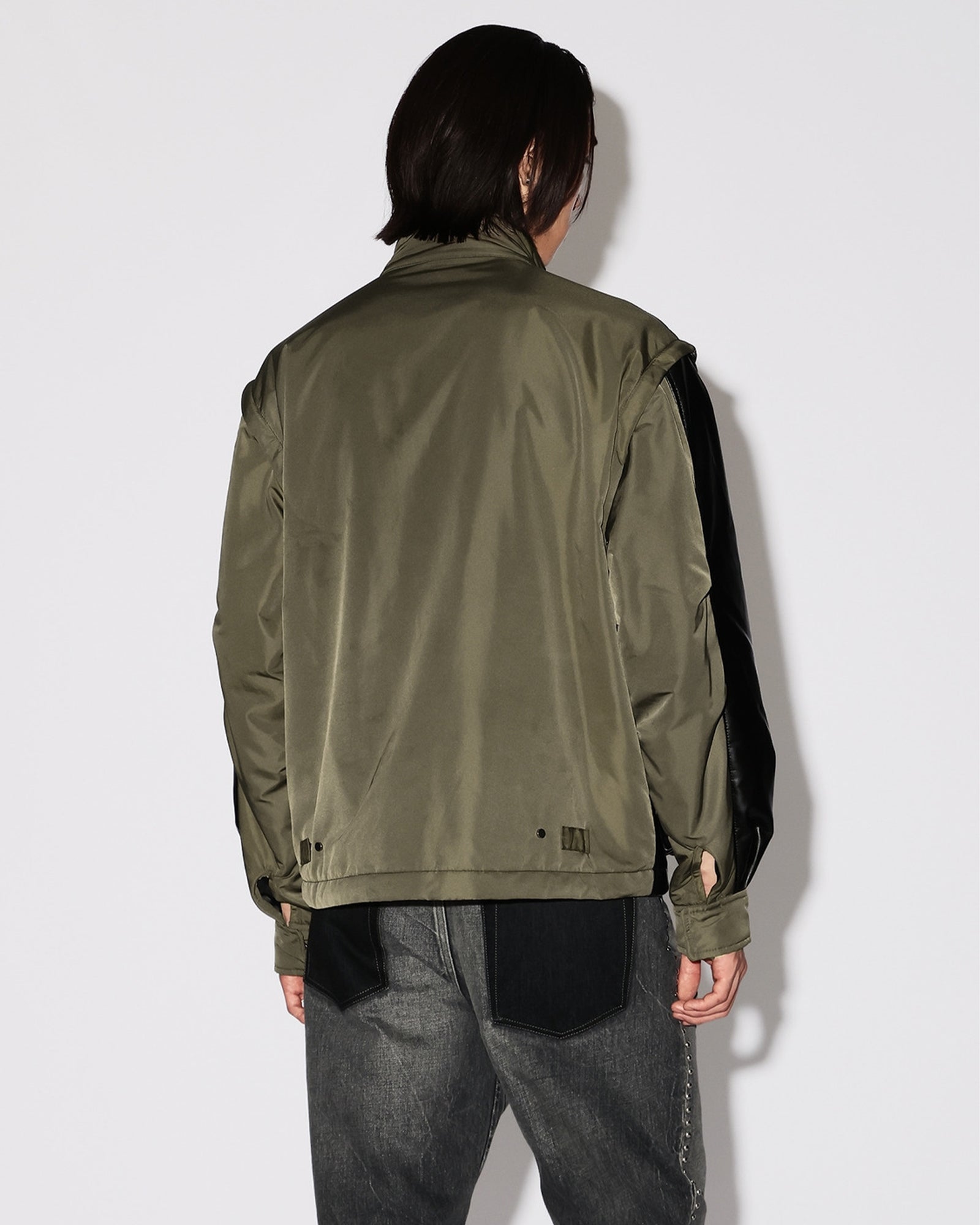 AMBUSH・アンブッシュ - ジャケット FAKE LEATHER BACK NYLON JACKET / BLACK