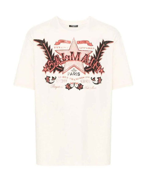 BALMAIN バルマン Tシャツ BALMAIN - 【ラスト1点】BALMAIN STAR PRINT T-SHIRT -STRAIGHT