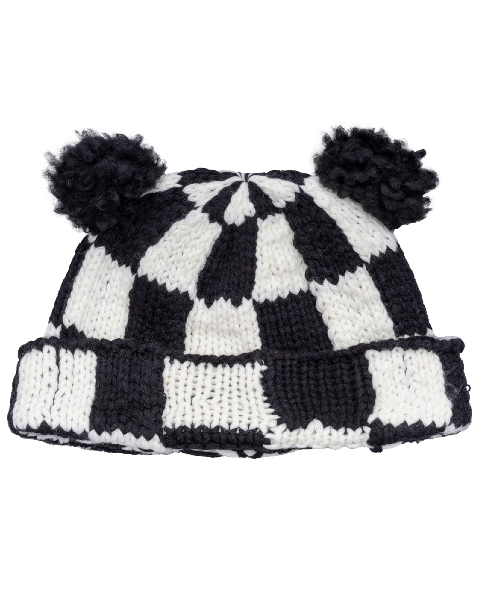 BASICKS・ベイシックス - ニットキャップ・ビーニー CHECKERED FLAG BEAR BEANIE / BLACK
