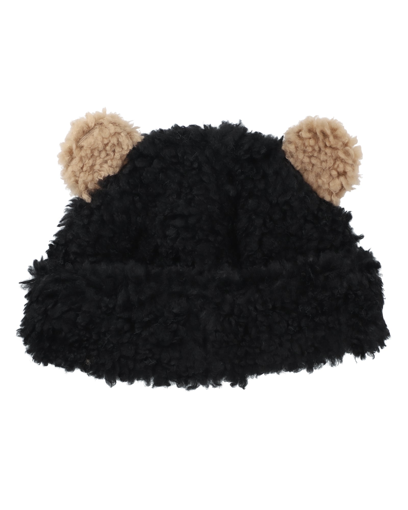 BASICKS・ベイシックス - ニットキャップ・ビーニー BEAR BEANIE / BLACK × BROWN